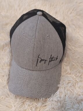 George Strait Branded Black And Gray Mesh Hat
